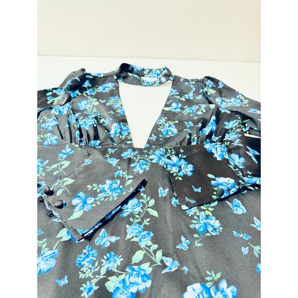 Majorelle Stellina Dress Floral Choker Neckline Backless Long Gown with Slit - Picture 11 of 14